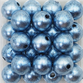 すくも藍Beads 銀パール 6mm (3回着せ)